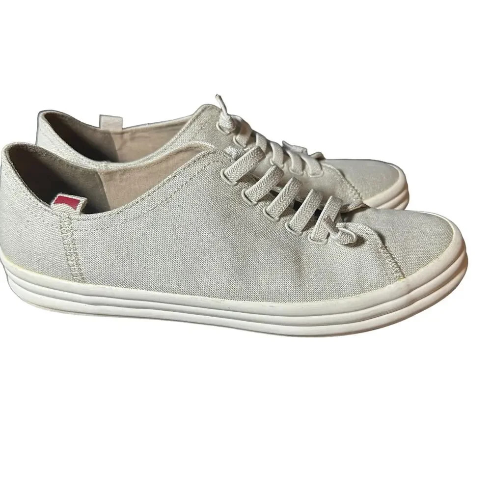 Camper Hoops 200604 light tan color cotton fabric sneakers size 41 US 10